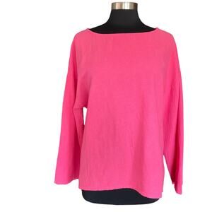 Soft Surroundings Pink Cotton Oversized Relaxed Fit Top Women SMALL 100% Cotton